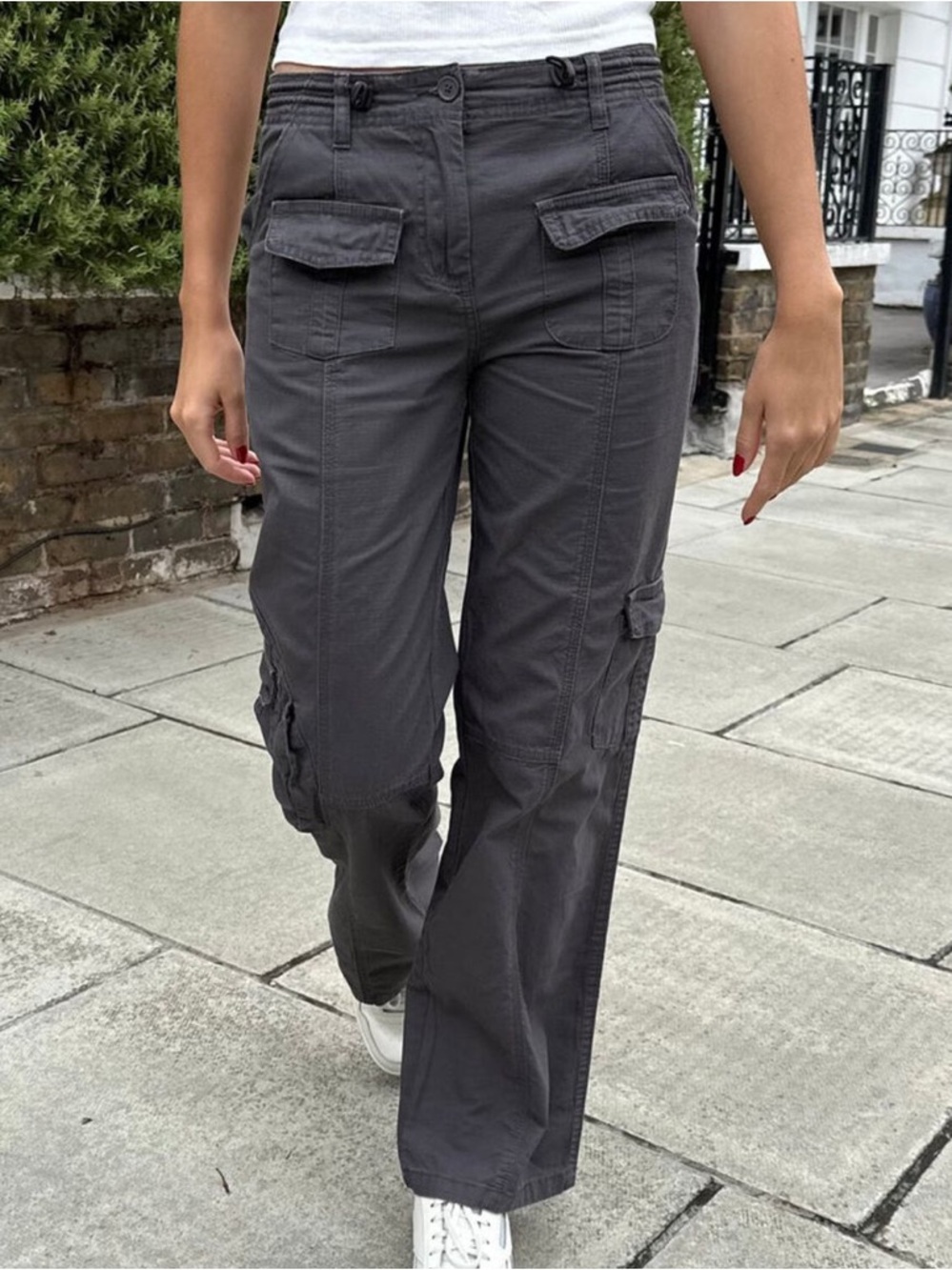 Brandy Melville Grey Cargo Pants
